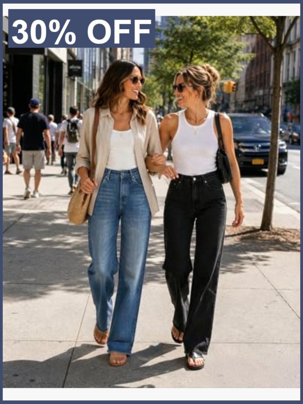 High Rise Straight Leg Jeans Raw Hem Tummy Control Stretchy Denim Pants Trendy - Picture 2 of 7